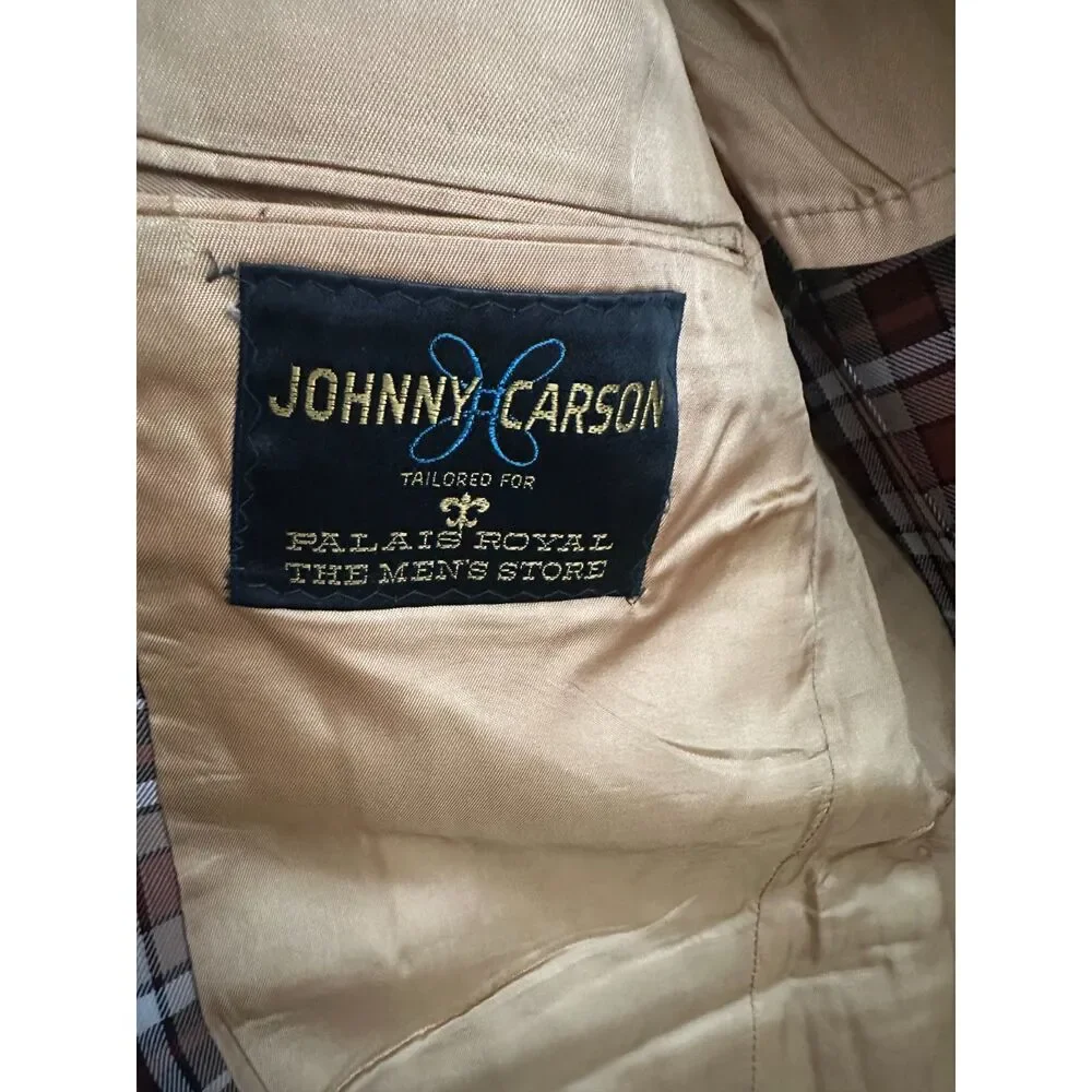 Vintage 70s Johnny Carson Plaid Blazer Sport Coat - Fit Small